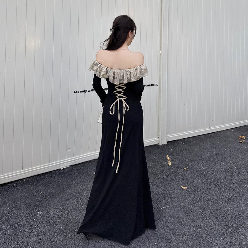 Asymmetric Knitted Midi Statement Dress