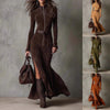 Temperament Split Long-sleeved Maxi Dresses