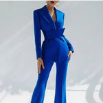 Sapphire Blue Suede Vintage 2-Piece Suit