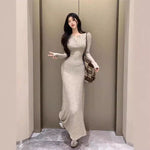 Vintage Long Sleeve Knit Dress