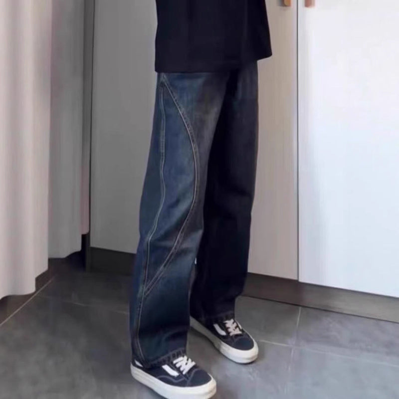 Retro Street Trend Straight Leg Denim Jeans