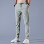 Minimalist High-Waist Ice Silk Loose Pants