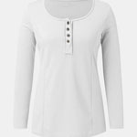 Scoop Neck Long Sleeve T-Shirt -Runwayfashionistta.com