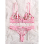 Low Waist Lace Lingerie Set - runwayfashionista.com