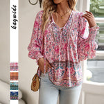 Floral Loose Full Sleeve Top - pink