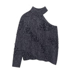 Hollow Bead Knitted Sweater