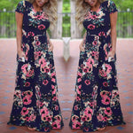 Floral Print Boho Evening Maxi Dress - runwayfashionista.com