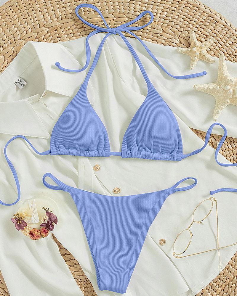 Luxury High-Waist Hanging Neck Tie Bikini