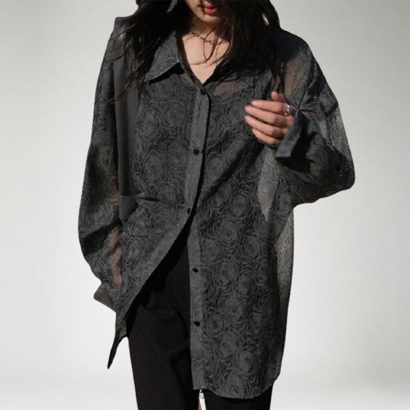 Unique shirt with slight transparency-runwayfashionista.com