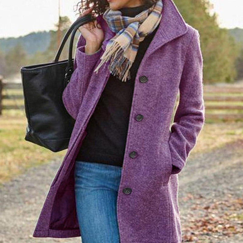 Single-breasted Lapel Coat