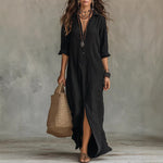 Long-sleeve Maxi Dress - black