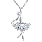 Sterling Silver Ballerina Moissanite Pendant Necklace
