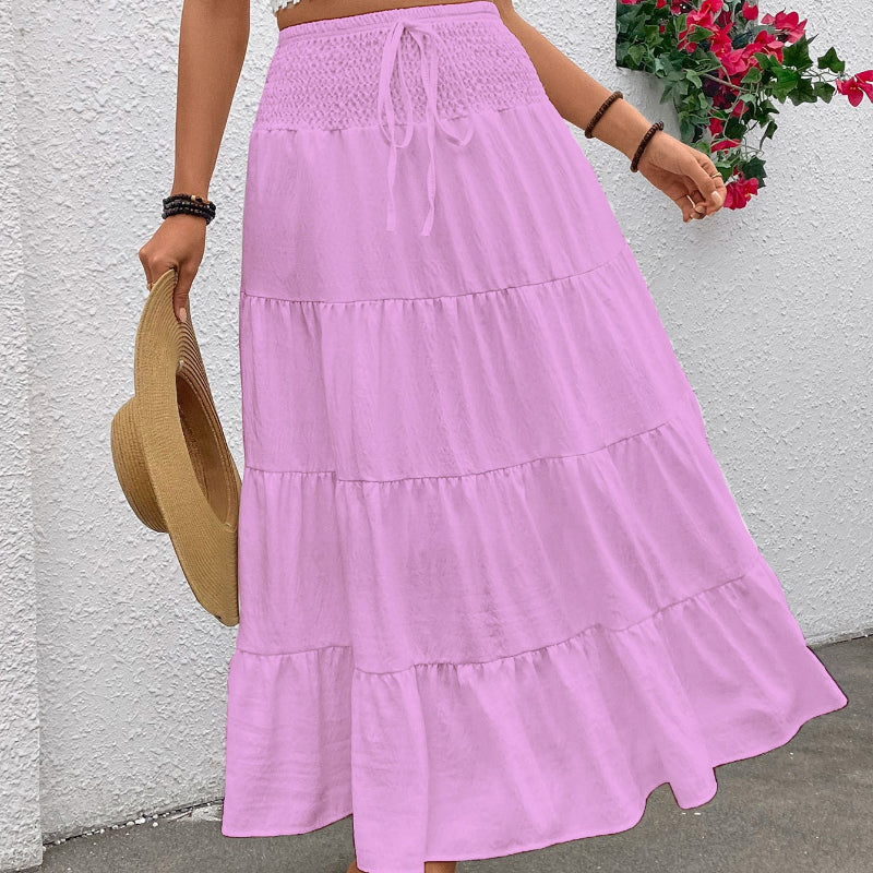 High-waisted Bohemian Long Skirt