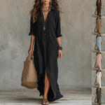 Long-sleeve Maxi Dress - black