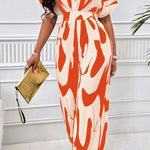 Elegant V-neck batwing sleeve wide jumpsuit - runwayfashionista.com