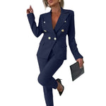 Chic Slim Lapel Double-Breasted Suit