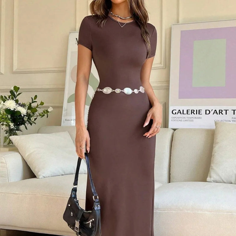 Short Sleeve Maxi Tee Dress