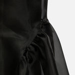 Black Structured Organza Mermaid Maxi Skirt