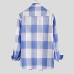 Men's Bold Windowpane Plaid Check Button-Down Long-Sleeve Casual Shirt — 5 Colours