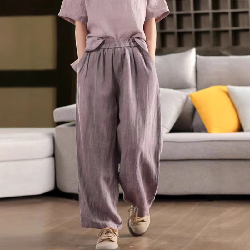 Retro Linen Harem Pants: Tapered & Lined