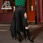 Long Pleated Skirts With Belt - runwayfashionista.com