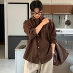 Cotton And Linen Long-sleeved Shirt