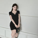 French Style Pure Desire Mini Dress: Bold Elegance