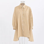 Loose Silhouette Long Striped Shirt