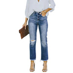 Ripped Jeans High Stretch Ankle-Length - runwayfashionista.com