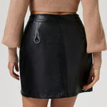 Buttoned High Rise Mini Skirt
