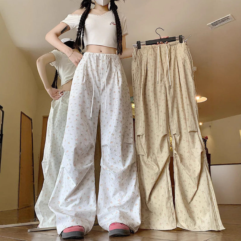 Wide Leg Retro White Sport Pants