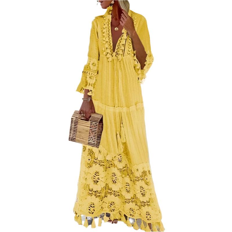 Patchwork Vacation Style Dress