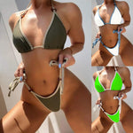 Solid color split bikini
