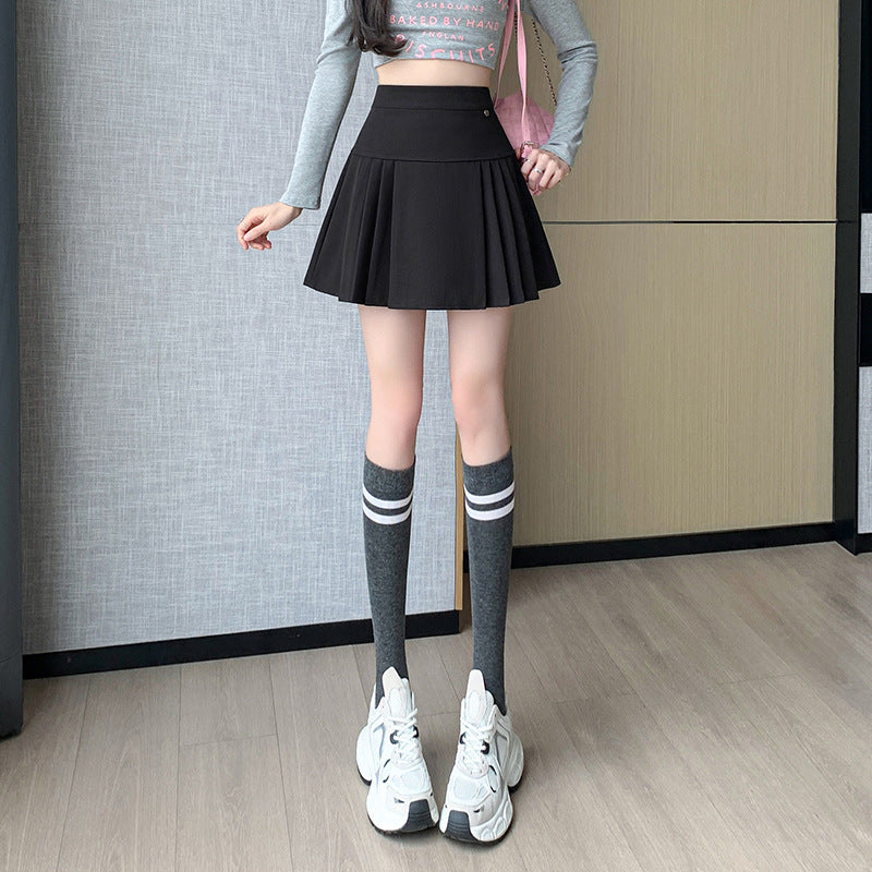 Grey Pleated Mini Skirt