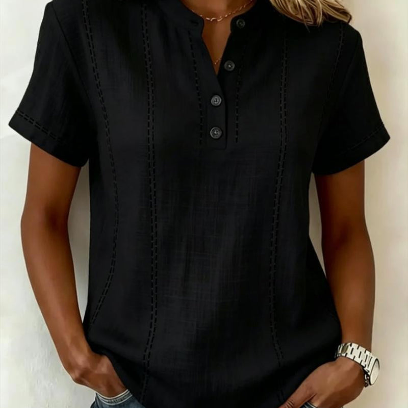 Striped Short-Sleeve Shirts - black