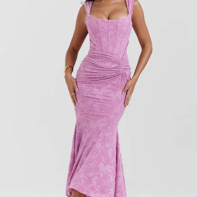 Off-shoulder Backless Sexy Evening Midi Dress