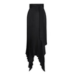 Long Pleated Skirts With Belt - runwayfashionista.com