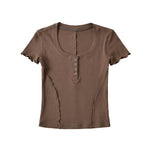 Slim fit threaded short sleeved T-shirt