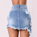 Ripped Tassel Package Hips Mini Skirts