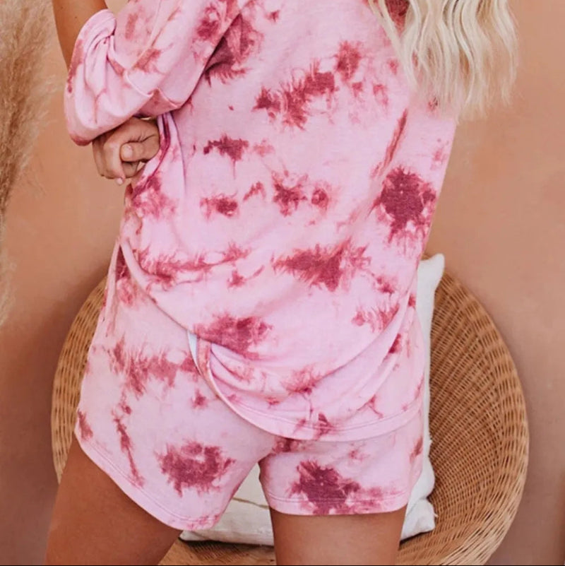 Graffiti tie dye casual two-piece set - runwayfashionista.com