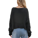 Round neck drop shoulder sweater - rnwayfashionista.com