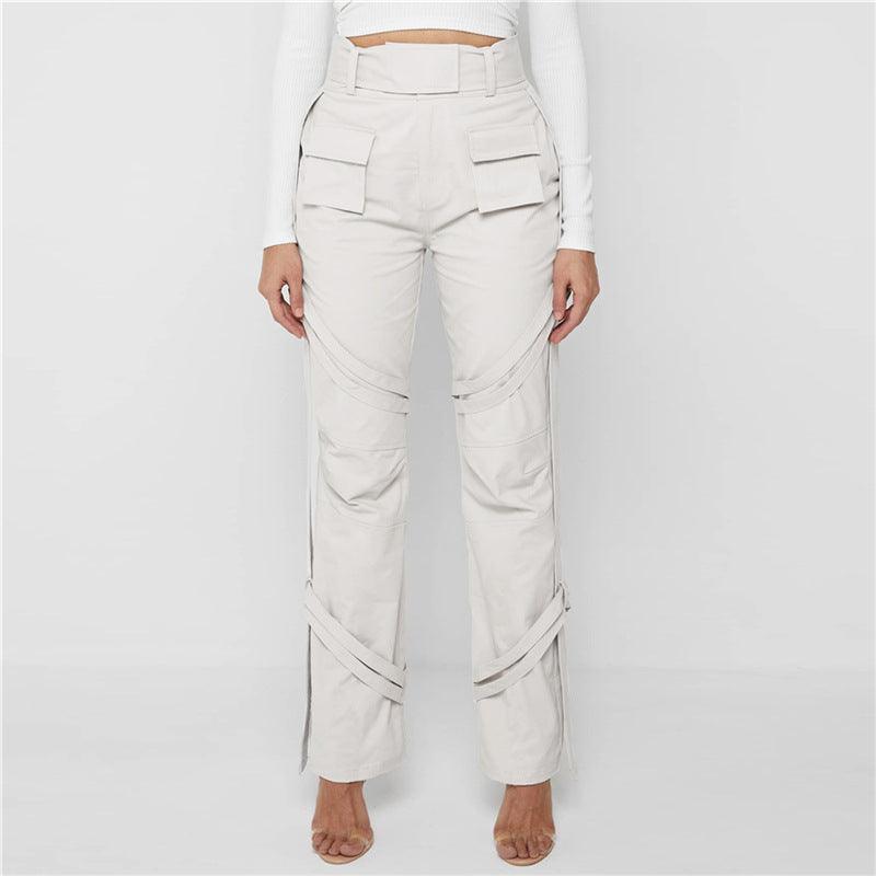 High Waist Design Se Casual Straight Trousers - runwayfashionista.com