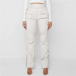 High Waist Design Se Casual Straight Trousers - runwayfashionista.com