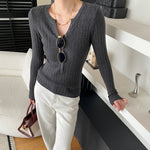 Henley V-Neck Knit: Sharp Commuter Edge