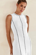 Contrast Stitching Maxi Tank Dress