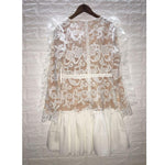 V-neck Ruffle Lace Mini Dress