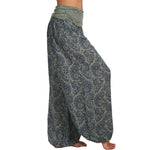 High-Waist Digital Print Wide Harem Pants