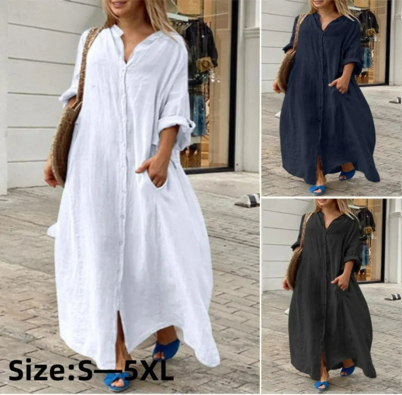 Long Sleeve Oversize Shirt Dresses