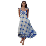 Elegant Vacation Style Maxi Dress - Blue