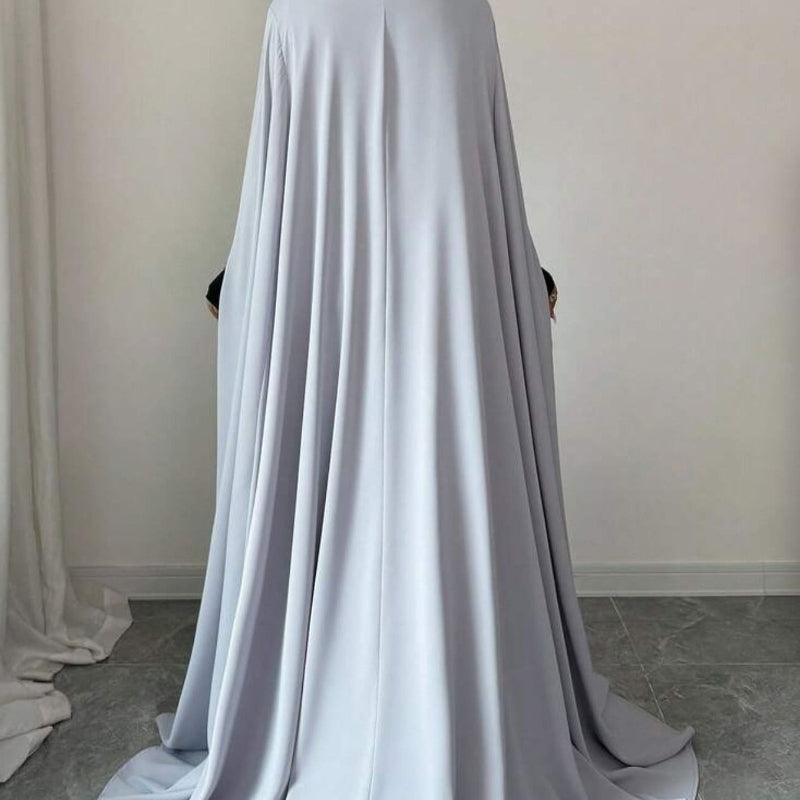 Light Grey Longline Cloak Maxi Dress